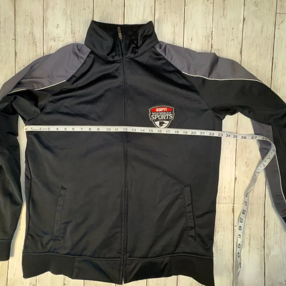 Disney Parks Men's ESPN Wide World Of Sports Track Jacket Black/Gray • Large - Picture 7 of 8
